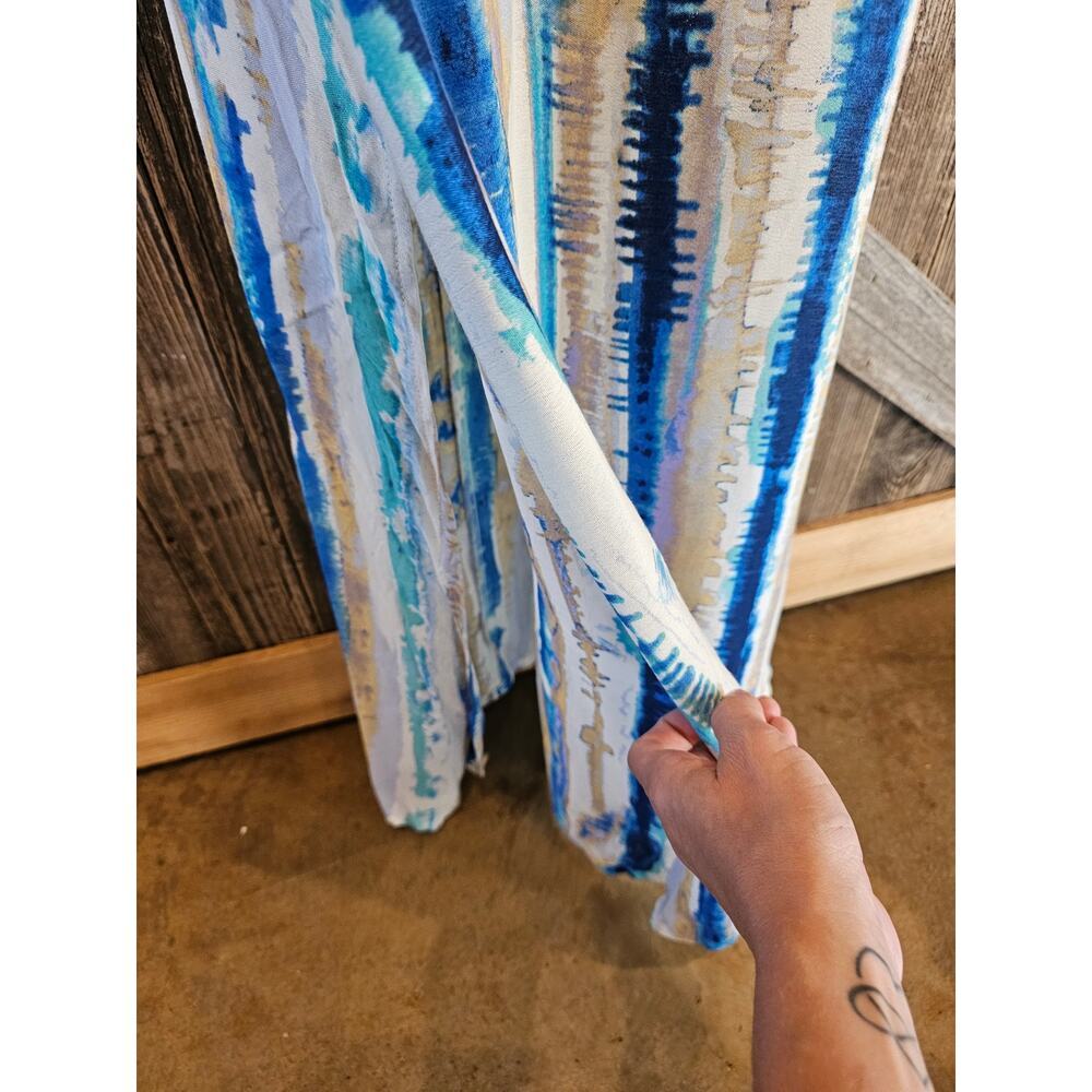 Lulus boho tie die high slit lined tiedye sundress EUC XS Ombre blue white - Picture 3 of 10